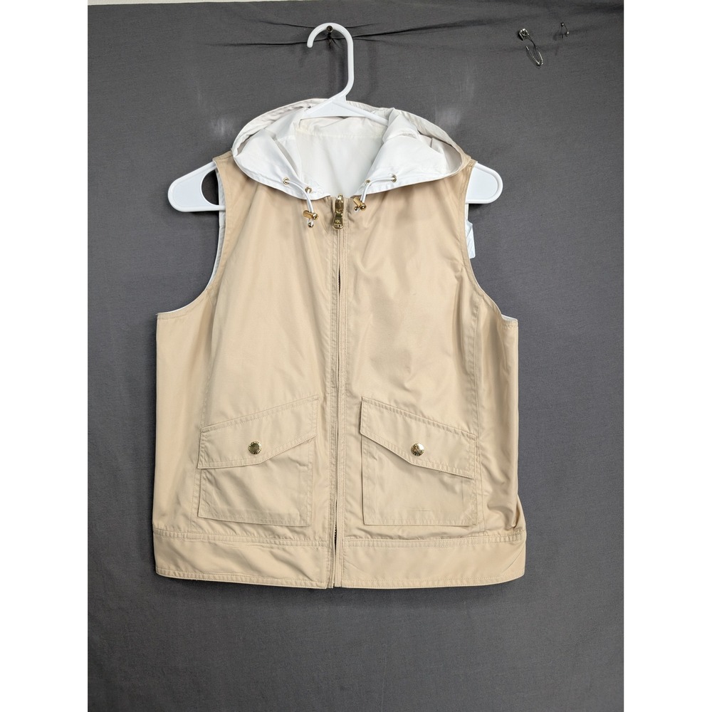 Lauren Ralph Lauren Tan Hooded Full Zip Vest Size Small 8272